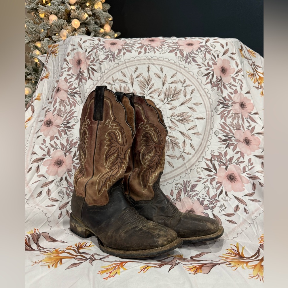 Dan Post Two-Tone Leather Cowboy Boots